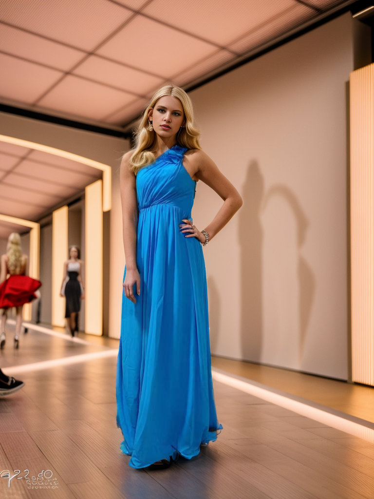 Sky Blue Long Prom Dress  with one shoulder