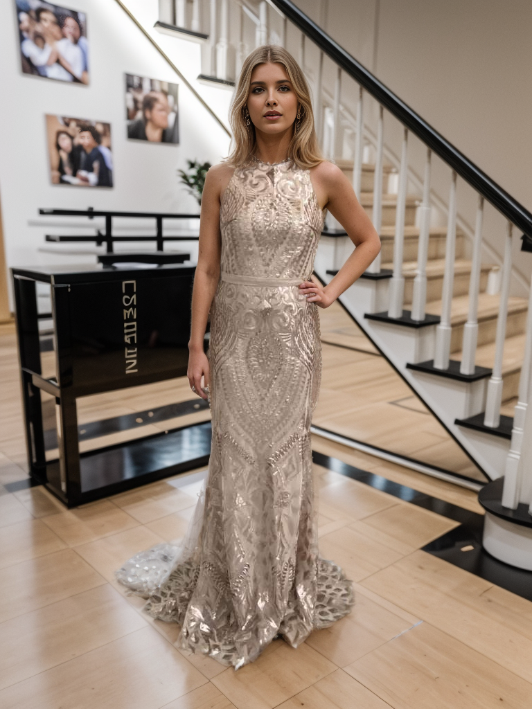 Sequin Jewel  Long Prom / Evening Dress