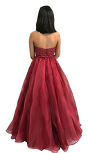 Load image into Gallery viewer, Beading Top Halter Organza Long Ballroom Dance Gown with Crinoline
