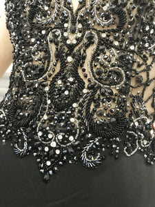 Black Strapless Beading Long Prom Dress