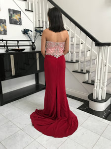 Crystal beads Top Long Prom / Evening Dress