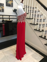 Load image into Gallery viewer, Strapless Beadedand Slit Body-con Long  Dress
