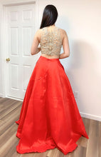 Load image into Gallery viewer, Beading 2 Pieces  Long Prom Dress Wedding Dress
