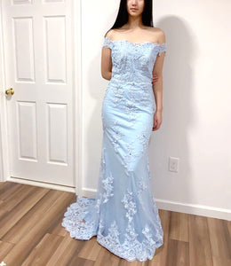 Applique Stone-embellished  Long Prom Dress Wedding Dress