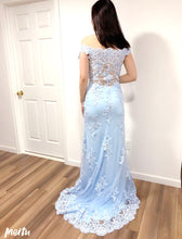 Load image into Gallery viewer, Applique Stone-embellished  Long Prom Dress Wedding Dress
